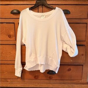 Aerie White Waffle Knit Oversized Pullover